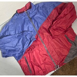 Nike 1/4 Zip Windbreaker Jacket Mens XL Swoosh Sportswear Tri Color  Red Blue Bl